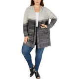 Style & Co. Womens Plus Ombre Hooded Cardigan Sweater