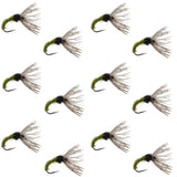 Olive Zebra Sakasa Kebari - 12 Tenkara Flies - Size 16