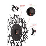Muyika 41x41cm Modern Metal Silent Wall Clock - Large Decorative Timepiece for Home