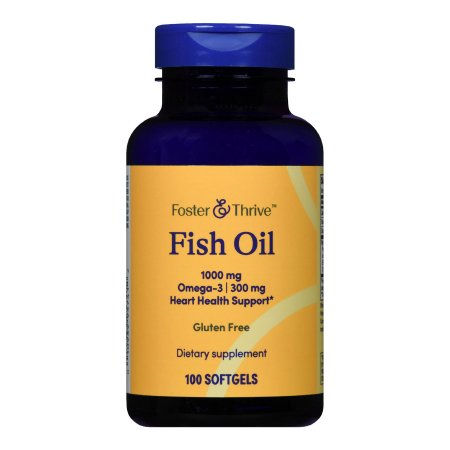 Foster & Thrive Omega 3 Fish Oil Supplement, 1000 mg, 100 soft gels