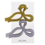 Eklips Frosted Ribbon Claw Clip Green & Blue 1 pc