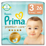 Prima Premium Care Size 3 Diapers for Soft Comfort 26 Count