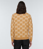 Gucci Men Gg Jacquard Wool Cardigan