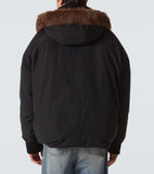 Loewe Men Shearling-Trimmed Cotton-Blend Jacket