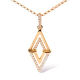 14K Yellow Gold 1/4 Cttw Diamond Double Triangle Geometric 18" Pendant Necklace (G-H Color, SI1-SI2 Clarity)