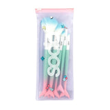 Soda Makeup Brush Set - 5 Piece Mermaid Tail Design for Travel & Daily Use