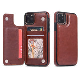 Leather Wallet Case for iPhone - Flip Cover with Card Slots & Kickstand