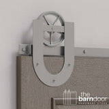 Wagon Wheel Horseshoe Heavy Duty Sliding Barn Door Hardware Kit