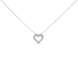 14K White Gold 1/2 Carat Lab Grown Diamond Heart Shape Pendant Necklace