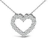 14K White Gold 1/2 Carat Lab Grown Diamond Heart Shape Pendant Necklace