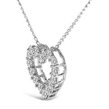 14K White Gold 1/2 Carat Lab Grown Diamond Heart Shape Pendant Necklace