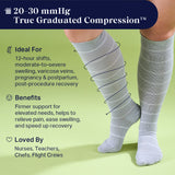 Knee-High Compression Socks - Stripes (20-30 mmHg)