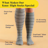 Knee-High Compression Socks - 3 Pack Stripes