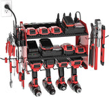 Power Tools Organizer Wall Mount, Cordless Drill Holder with 8-Outlet Power Strip, Modular Garage Organization Storage Rack 36 Months Warranty