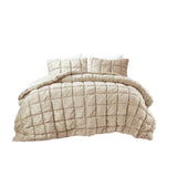 Twin Size Beige Velvety Soft Down Alternative Comforter Set