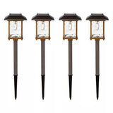 4 Pack - Bronze Gold Solar LED Light Set - Outdoor Path Yard Lighting
