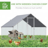9.8 Ft x 6.6 Ft. Outdoor Yard Metal Walk-in Chicken Coop with Waterproof Cover