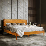 Panthera Solid Wood Bed Frame With Headboard