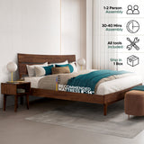[Buy 1 Get 1] Aurora Solid Wood Bed Frame & Nightstand