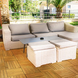 Solid Wood Deck Tiles 6 Slat Set 9