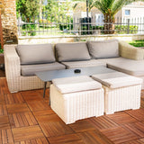 Solid Wood Deck Tiles 6 Slat Set 9
