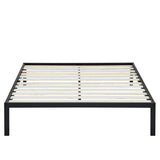 Queen size Steel Metal Platform Bed Frame with Wood Slats