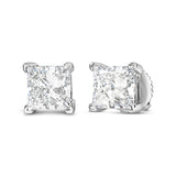 14K White Gold 1.0 Cttw Princess Cut Lab Grown Diamond Solitaire Stud Earrings (F-G Color, VS2-SI1 Clarity)