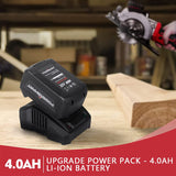 20V Mini Circular Saw Cordless with 4.0Ah Battery and Charger PS76138A