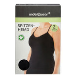 Lace Trim Women's Camisole 2-Pack in Black Size M