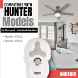Anderic Substitute for Hunter 99123 / K0474-02 / IN2TX41 Universal 3 Speed Ceiling Fan Remote Control - 99123 [99122]