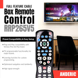 Anderic RRP265V5 Replacement 2-Device Universal Remote Control for Verizon FiOS Cable - P265v5 [RRP265V5]