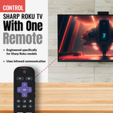 Sharp LC-RCRUDUS-20 Roku TV Remote Control | 2019, 2018 - LCRCRUDUS20