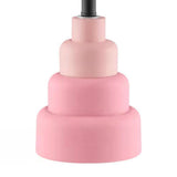 Small Pink Desk Light Table Lamp with White Fabric Shade for Bedside Nightstand