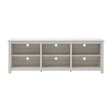 Farmhouse TV Stand in White Wood Grain Finish - for TVs up to 70-inch
