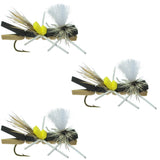 3 Pack Parachute Chernobyl Ant Black Tan Foam Body 6 Flies Size 10