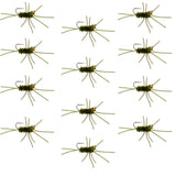 Pat's Rubber Legs Tungsten Jig Dark Olive Euro Nymph 12 Flies Size 10