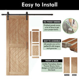 Patterned Single Door Barn Door Kit | Black Barn Door Hardware