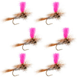 Adams Hi-Viz Parachute Classic Dry Fly - 6 Flies Hook Size 14