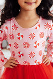 Pink Peppermint L/S Tutu Dress