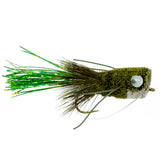 3 Pack Bass Popper Size 6 - Olive Bass Bug With Weed Guard