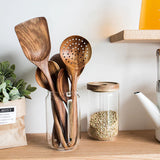 Premium Teak Wooden Utensil Set | 3CARATS