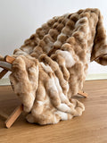Premium Tie-Dye Faux Fur Rabbit Plush Sofa Blanket | 3CARATS
