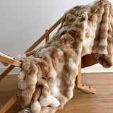 Premium Tie-Dye Faux Fur Rabbit Plush Sofa Blanket | 3CARATS