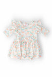 Pretty Pumpkins 3/4 Sleeve Flutter Twirl Bodysuit