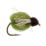 LaFontaine Olive Deep Sparkle Caddis Pupa - 6 Flies Hook Size 16