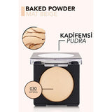 Flormar Baked Powder 030 Mat Beige - Long Lasting Matte Finish Makeup with Vitamin E