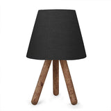Homing Tasarım - Wooden Table Lamp with Fabric Shade, Energy-Efficient E27 Socket, Modern Home Decor