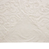 Queen Size 100-Percent Cotton Chenille 3-Piece Coverlet Bedspread Set in Ivory