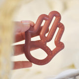 OiOi Baby Silicone Teether - Safe & Durable Teething Relief for Infants, 3 Months+, Velvet Rose