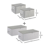 Ocean Home 4-Piece Gray Collapsible Storage Basket Set for Home Organization